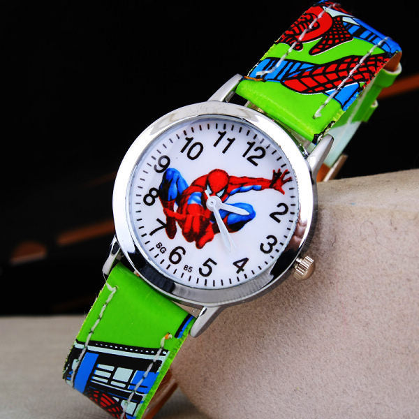 Ruislee Hot Sale SpiderMan Watch Cute Cartoon Watch Kids Watches Rubber Quartz Watch Gift Children Hour reloj montre relogio