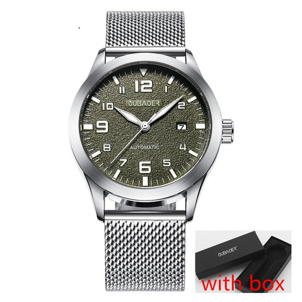 2018 New Men's WristWatch OUBAOER Stainless steel Casual Automatic Mechanical Men Watches Male reloj hombre