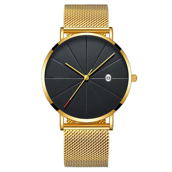 Man Watch 2019 Luxury Gold Men Watches Ultra thin Mens Watches Stainless Steel Mesh Belt Quartz Wristwatches horloge mannen